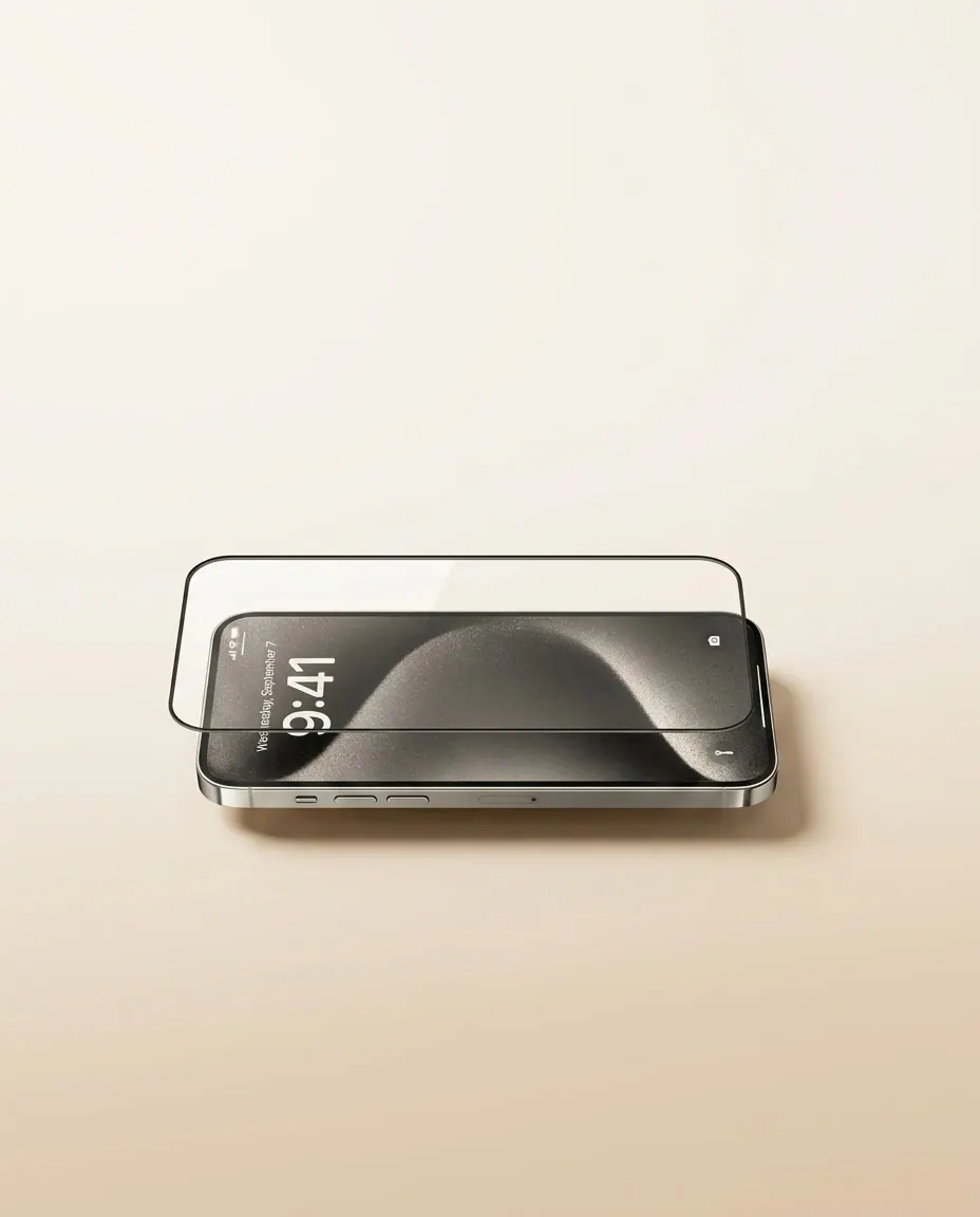 Clear Screen Protector (iPhone) (SN-IPH-CLEAR) — Edge-to-edge clear tempered glass.