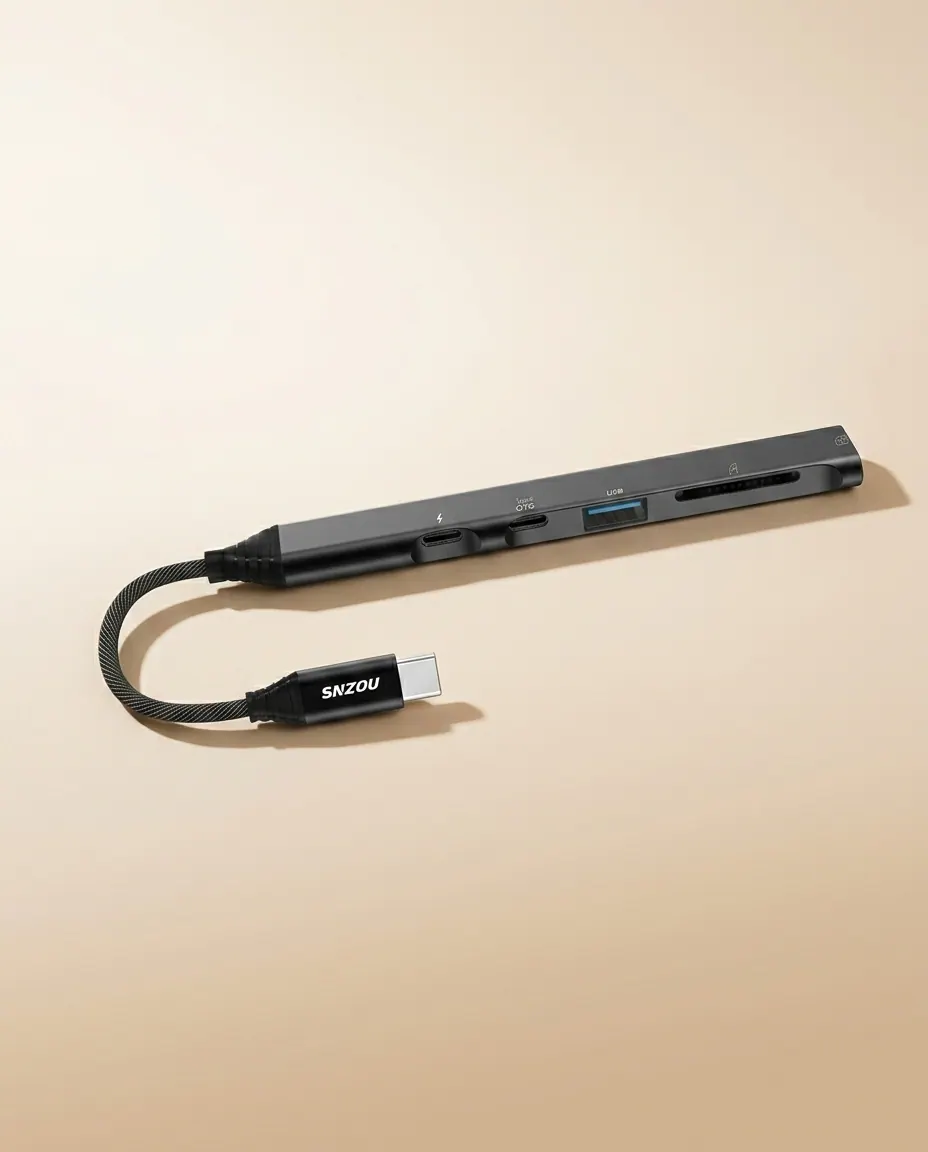 USB-C Hub Adapter (5-in-1) (SN-49) — One adapter, multiple uses.